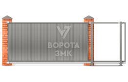 Ворота откатные из сэндвич панелей 2500×3500 ЗМК-7816
