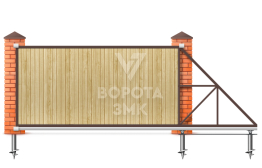 Деревянные откатные ворота 3000×2000 ЗМК-7705