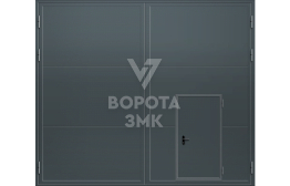 Противопожарные ворота EI-60 2000×3000 с калиткой ЗМК-4851
